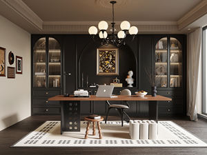 Librero Moderno de Madera Negra JINGSHUN para Apartamento, Oficina en Casa, Sala de Estar, Escuela, <span class=keywords><strong>con</strong></span> Estantes Flotantes, Mueble Ahorrador de Espacio - Product Image 4