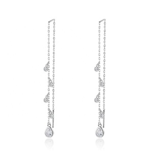 Bijoux en argent sterling 925, boucles <span class=keywords><strong>d</strong></span>'oreilles en zircon pavé de feuilles <span class=keywords><strong>d</strong></span>'olive - Product Image 4