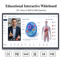 Papan Tulis Interaktif Edukasi 55/65/75/86 Inci Ultra HD 4K LED Smart Flat Panel Layar Tampilan Pengajaran Sekolah 50-Touch