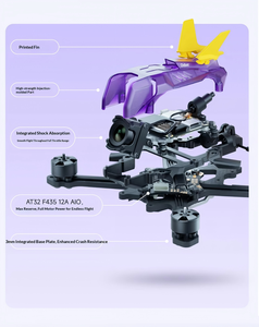 Kit de drone FPV <span class=keywords><strong>Pro</strong></span>-Grade Oxbot LUMO25 avec contrôleur de vol <span class=keywords><strong>2</strong></span>,5 pouces compatible O4, caméra ELRS 48MP, en plastique et caoutchouc, pour Freestyle Racing - Product Image 6