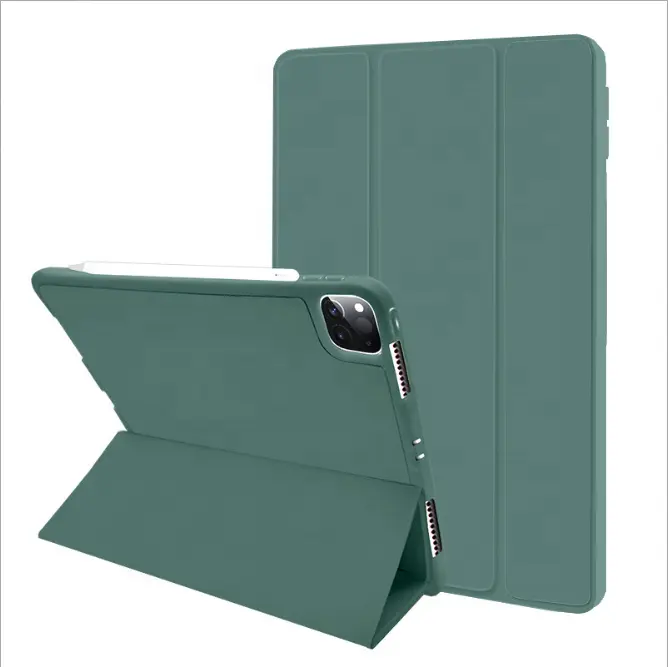 IPad Pro 11/12.9 2020 케이스 태블릿 연필 가죽 Trifold 슬리브 스킨 슬림 스탠드 백 쉘 보호 스마트 커버 Laptopds