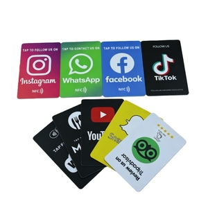 การ์ดสื่อสังคมออนไลน์ PVC กันน้ำสำหรับ YouTube Instagram <span class=keywords><strong>Facebook</strong></span> รุ่น ISO 13.56MHz วัสดุสัตว์เลี้ยงรองรับ NFC - Product Image 1