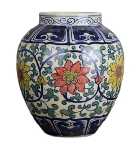 Dinastía <span class=keywords><strong>Ming</strong></span> hecho a mano azul y blanco patrón de loto antiguo China maceta de cerámica jarrón decoraciones para el hogar jarrones de cerámica decoración de China - Product Image 4