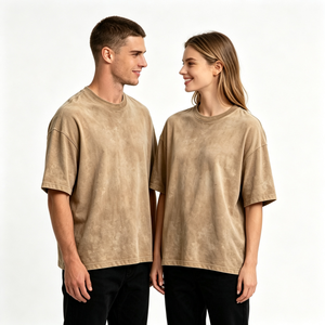 Camiseta de Hombre de Primera Calidad, 100% Algodón, Lavado Ácido, Cuello Redondo, Oversize, con Logotipo Personalizado, Hombros Caídos, Estilo Urbano - Product Image 2