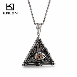 <span class=keywords><strong>Colgante</strong></span> <span class=keywords><strong>de</strong></span> Acero Inoxidable KALEN con <span class=keywords><strong>Ojo</strong></span> <span class=keywords><strong>de</strong></span> <span class=keywords><strong>Horus</strong></span> Triangular para Hombre - Product Image 1