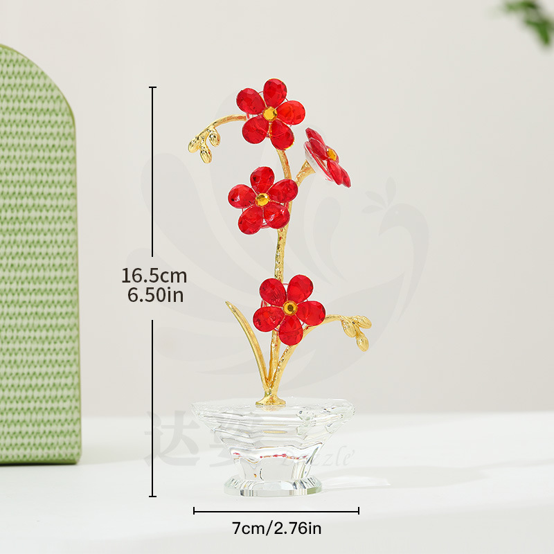 Metal rod with 4 red forget-me-nots