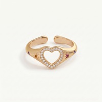 Bague ouverte en laiton électroplaqué, design étoile creuse, luxe léger, pour usage quotidien, pour femmes, fabrication OEM, vente en gros de bijoux