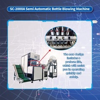 Machine de Soufflage de Bouteilles PET Semi-Automatique à 4 Cavités avec Chargement Automatique des Préformes, Machine de Fabrication de Bouteilles Plastiques par Soufflage