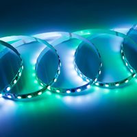 Tira de Luces LED RGB/GRBW Direccionables por USB, 12V/24V, Flexible, IP67 Impermeable, Programable, ArtNet/Control por Voz, Regulable
