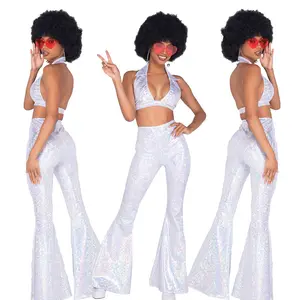 Новый Хэллоуин костюм униформа диско сексуальный хип-хоп комбинезон певица хип-хоп брюки шалфей костюм