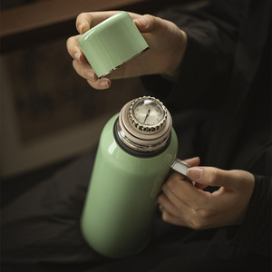 Stainless Steel <b>Thermos</b> Flask 316 Portable Travel With Mechanical Temperature Indicator 24 Hour Insulation - Product Image 2