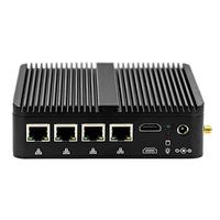 Mini PC sans ventilateur Intel J4125 DDR4 6USB 4 RJ45 Lan Win10 Pfsense pare-feu réseau serveur d'ordinateur Mini PC