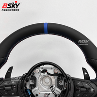 Volant en cuir mat et fibre de carbone pour BMW F30 F10 F15 F36 F20 F22 F25 F32 M3 M4 M5 X5 E46 E60 E70 E90 E91 E92