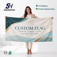 Drapeaux d'entreprise personnalisés pour l'extérieur, conception de logo gratuite pour les campagnes publicitaires, les célébrations de festivals, les drapeaux nationaux
