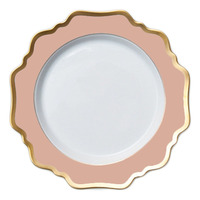 Assiettes de présentation modernes en porcelaine motif tournesol Besta, avec bord doré, pour mariage, vaisselle de luxe pour la maison