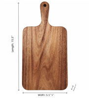 Planche à découper en bois d'acacia 13,7 x 7 pouces avec poignée, planche à charcuterie pour fromage, pain, viande, planche à découper en bois naturel