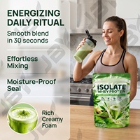 Poudre d'isolat de protéines de lactosérum saveur Matcha Latte, 25g de protéines par portion, faible teneur en sucre, shake protéiné, OEM ODM, marque privée