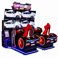 Simulateur de course commercial à double écran en métal et plastique, machine d'arcade interactive pour centres de divertissement familial