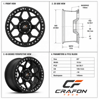 Jantes forgées monobloc CF 17 18 20 pouces 6x139.7 PCD usinées CNC compatibles avec Ford Bronco Sasquatch Raptor ODM