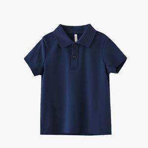 T-shirt à col polo à manches courtes pour enfants, garçons et filles, avec logo personnalisable, haut polyvalent - Product Image 1