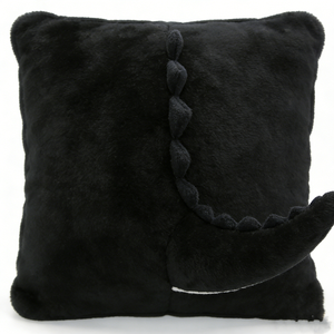 Customized Shark plush pillow, Square shark cushion, Black <b>white</b> shark <b>throw</b> pillow, Shark face plush toy - Product Image 3