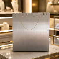 Support de présentation de collier en acier inoxydable brossé personnalisé en forme de L, présentoir à bijoux pour magasin de détail, support de collier en métal