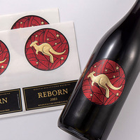 Étiquettes d'emballage en papier texturé personnalisé avec revêtement en vinyle et feuille d'or pour verres à vin et bouteilles