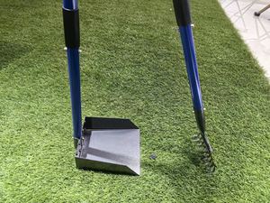 Köpek Pooper Scooper, köpek Poop tepsi ve tırmık seti, uzun ayarlanabilir kesit alüminyum kolları ile Pet atık kaldırma Scoop - Product Image 3