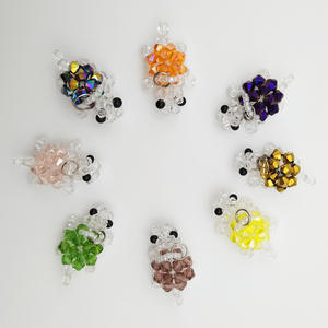 Personnalité argent <span class=keywords><strong>tortue</strong></span> chanceux <span class=keywords><strong>tortue</strong></span> cristal perlé pendentif hypoallergénique 4mm clé breloques petites tortues <span class=keywords><strong>porte</strong></span>-clés - Product Image 1