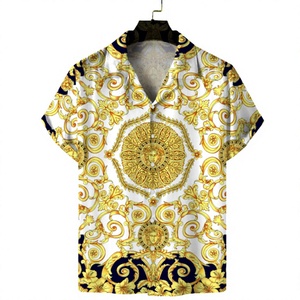 เสื้อฮาวายชาย แขนสั้น ลายต้นปาล์ม ระบายอากาศได้ดี เหมาะสำหรับวันหยุดฤดูร้อน ผ้าป๊อปลิน ปกคอเสื้อพับได้ - Product Image 5