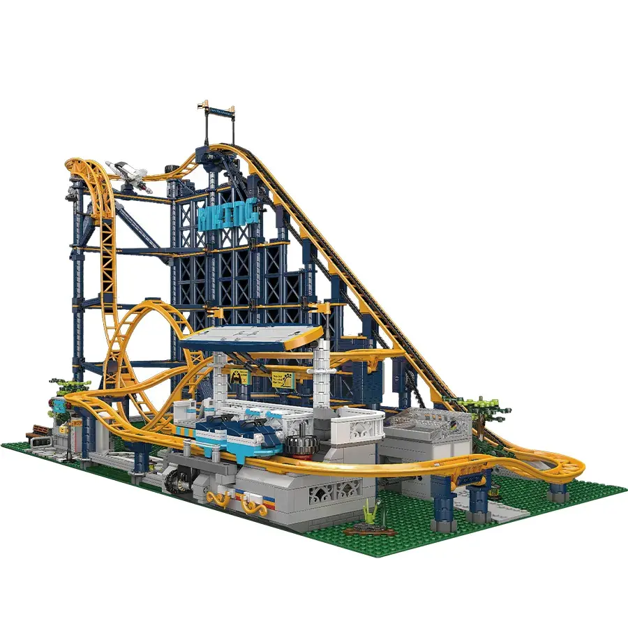 Kalıp kral 11012 parkı küçük roller coaster modeli yapı taşları tuğla moc şehir döngü Coaster çocuklar için noel hediyeleri