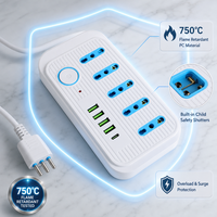 Italienischer Standard Chile Uruguay 5-Loch-Wandsteckdosenpanel mit 4 USB-Anschlüssen für Büro- und Haushaltsgebrauch
