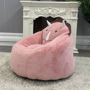 <span class=keywords><strong>Fauteuil</strong></span> pouf pour enfants en forme de tricératops rose, vente chaude 2023, personnalisable, vente en gros, coussin de chaise pour enfants - Product Image 4