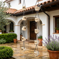 Chaîne de pluie en céramique à motifs floraux, faite à la main, pour jardin extérieur, créative, pour gouttière, design animal, finition brillante, 69 pouces, en gros