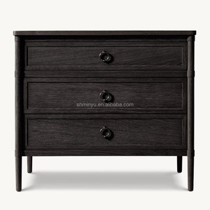 <span class=keywords><strong>MYHOME</strong></span> Comodini a 3 Cassetti in Stile Francese Contemporaneo, Mobili da Camera da Letto in Legno Massello di Rovere di Alta Qualità, Elemento di Arredo per la Casa - Product Image 6