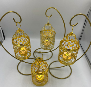 Ev dekorasyon Hollow tutucu Tealight şamdan asma fener kuş kafesi eski noel/peri düğün/parti dekorasyon - Product Image 6
