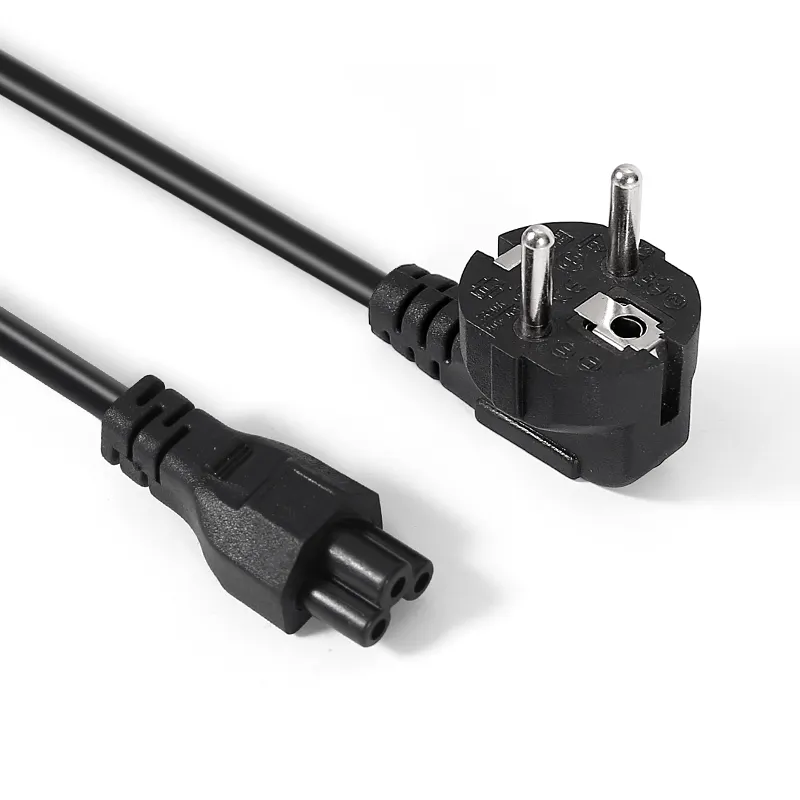 Adaptador de corriente de 2 pines, estándar europeo, venta al por mayor de fábrica, cable de alimentación de tres tipos de cola redonda para Notebook y portátil