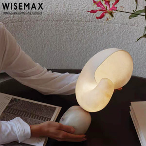 WISEMAX FURNITURE Lámpara de Mesa de Fibra de Vidrio con Diseño Francés, Lámpara de Noche Creativa Pequeña Decorativa para Dormitorio - Product Image 5