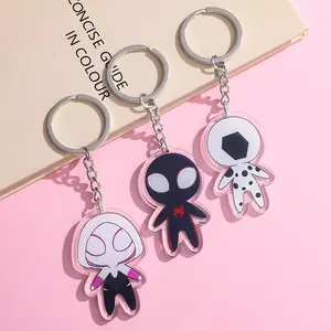 Wholesale Spiders Man Acrylic Keychain Venom Agent Cartoon Peripheral Pendant Double Sided Hanging Acrylic Keychain Gifts