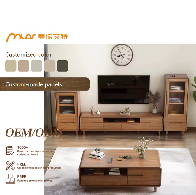 Modern High-quality Wooden TV Stand Standing TV Cabinet for 65-inch TVs Living Room Furniture