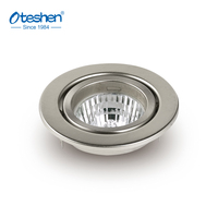 Promotion : Plafonnier encastré moderne rond en acier nickelé pour ampoule MR16, support de lampe LED, luminaire encastré GU10