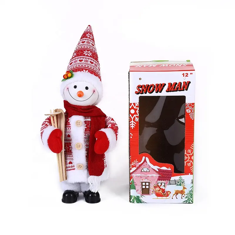 12นิ้ว30ซม.การออกแบบคลาสสิกค่าเฉลี่ยไฟฟ้าSnowman Sleighคริสต์มาสตกแต่งบ้าน