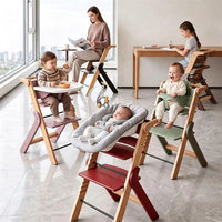 Chaise haute bébé en bois réglable, convertible en armoire, avec ceinture de sécurité, plateau amovible, design moderne, pour chambre d'enfant