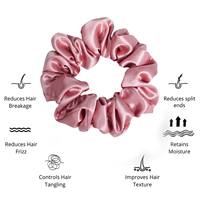 Lot de chouchous de luxe en soie de mûrier de 3,5 cm avec boîte personnalisée, élastiques à cheveux 100 % soie pour cadeau de demoiselle d'honneur