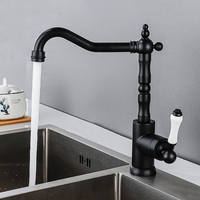 Robinet de lavabo antique français en laiton, monotrou, à monocommande, avec cartouche céramique, rotatif, pour chambre, salle de bain, WC
