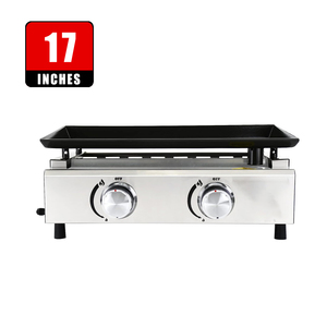 Plaque chauffante à <span class=keywords><strong>gaz</strong></span> portable de 17 pouces à dessus plat pour <span class=keywords><strong>barbecue</strong></span> extérieur au propane à 2 brûleurs pour la cuisson en plein air <span class=keywords><strong>Plancha</strong></span> - Product Image 1