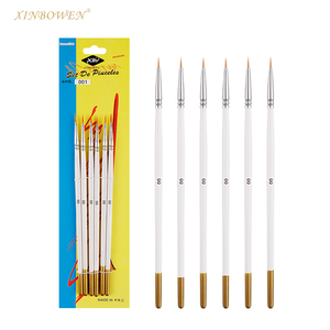 Xinbowen Art Supplies 6 Pcs 0 00 000 dimensioni Nylon capelli <span class=keywords><strong>acquerello</strong></span> acrilico pittura a olio Set di pennelli Liner pennelli da disegno - Product Image 3