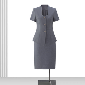 Costume <span class=keywords><strong>d</strong></span>'été bleu marine pour femmes haut de gamme Salon de beauté vêtements de <span class=keywords><strong>travail</strong></span> professionnels blazers minces à manches courtes <span class=keywords><strong>d</strong></span>'<span class=keywords><strong>esthéticienne</strong></span> pour femmes - Product Image 3