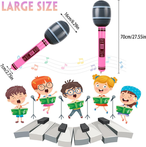 Özel şişme mikrofonlar havaya uçurmak şarkı parti mikrofon oyuncaklar için 80s 90s parti süslemeleri - Product Image 2