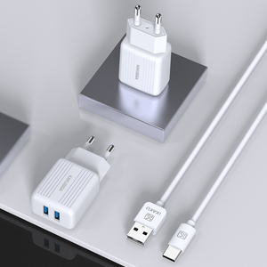 Chargeur USB double port Kakusiga 2.4A avec câble Type-C de 1m pour la charge rapide des appareils - Product Image 5